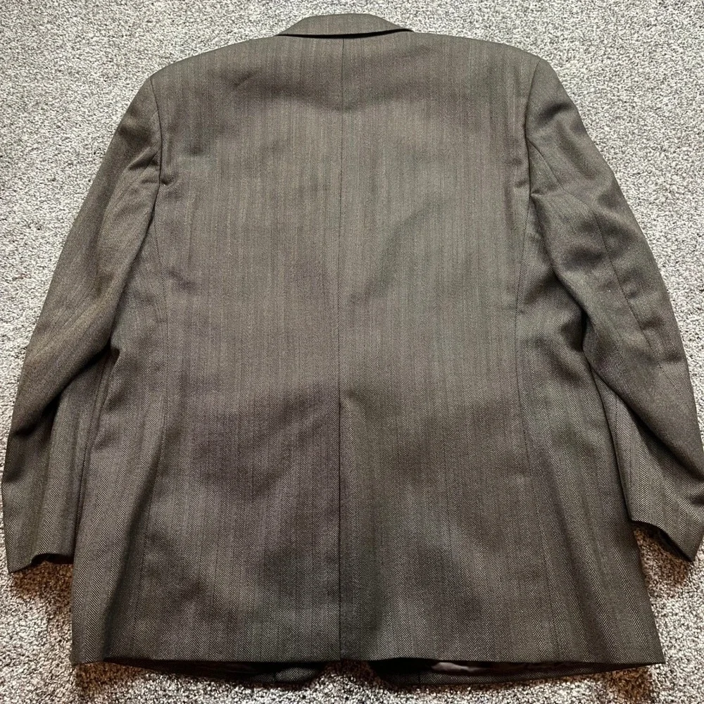 Ralph Lauren Blazer Mens 46R Brown Herringbone Wool Sport Coat suit coat classic